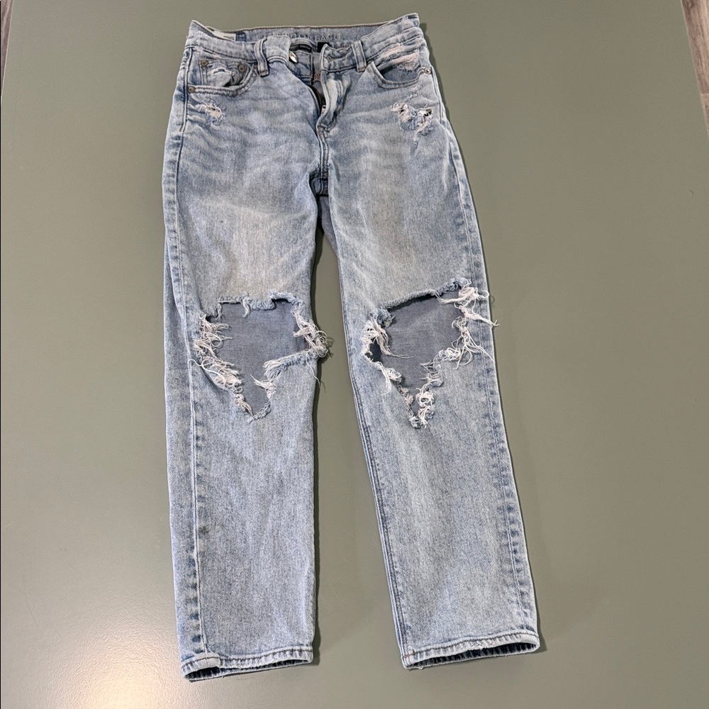 Distressed Light Blue Jeans